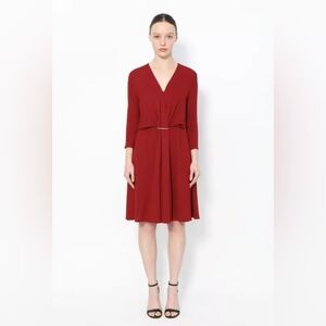LANVIN 2010 Ruched A-line Crepe Wrap Dress